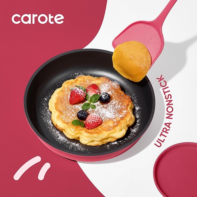 CAROTE 15pcs Pots and Pans Set Non Stick, Cookware Set Non Toxic with Detachable Handle, Induction Kitchen Cooking Set, Dishwasher/Oven Safe, RV/Camping Cookware