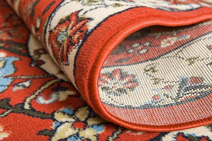 Unique Loom Espahan Collection Area Rug - Cape Cod (5' 3" x 8' Rectangle, Terracotta/ Black)