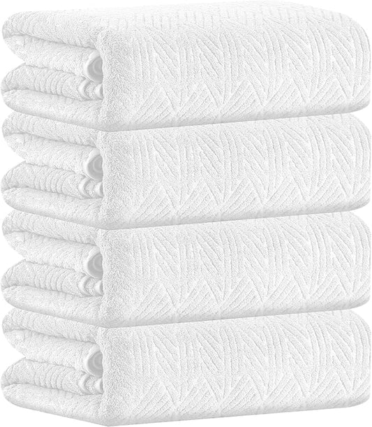 CHINO Bathroom Towel Set,35x70 Inch Bath Sheets Towels for Adults,Jumbo Bath Towels Extra Large Quick Dry Towel Soft Absorbent Oversized Towel Microfiber Shower Towels Bathroom Spa (4 Pcs White)