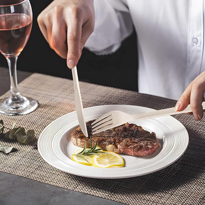 Supernal 180pcs Heavy Duty, Reusable Wheat Straw Silverware - 180pcs Plastic Forks and Spoons, Dishwasher Safe, Beige Color for Party, Birthday, Wedding