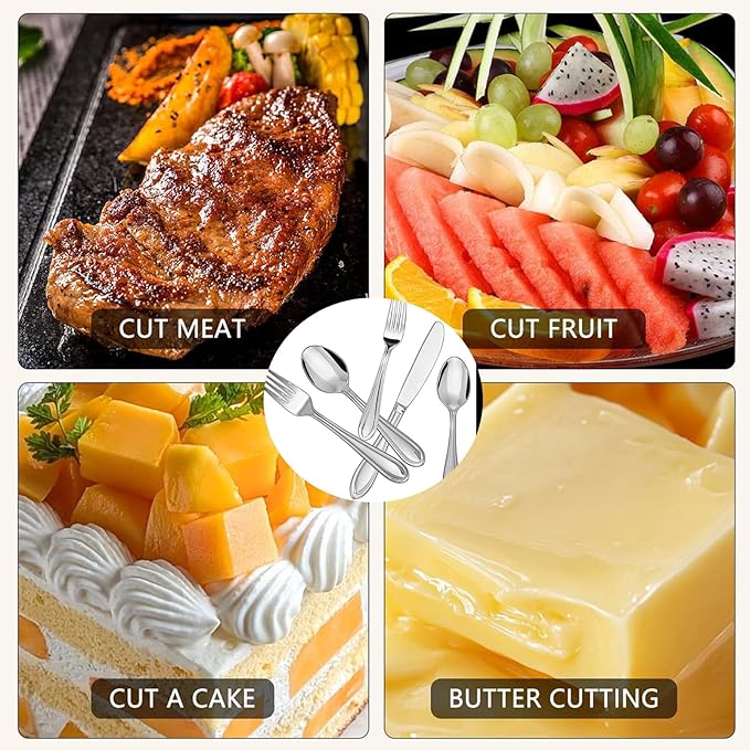 Silverware Set, 20 Piece Flatware Cutlery Set for 4,18/0 Stainless Steel Utensils,Mirror Polished Dishwasher Safe, Modern Tableware for Home, Restaurant, Wedding, Party