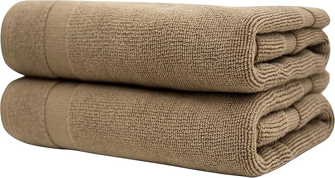 Bumble Towels Bliss Luxury 2 Pack Banded Bath Mats - 22" x 34" - Premium Quality Bath Mat Set - 1000 GSM - Soft Combed Cotton, Absorbent (Mocha)