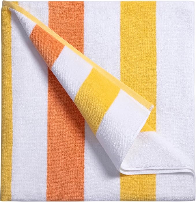 Large Beach Towel Oversized - 40"X70" Big Cute Beach Towels, Extra Large Plush Thick Pool Towel, XL Wide Fluffy Yellow Swimming Towel Oversize for Adults Mens Women