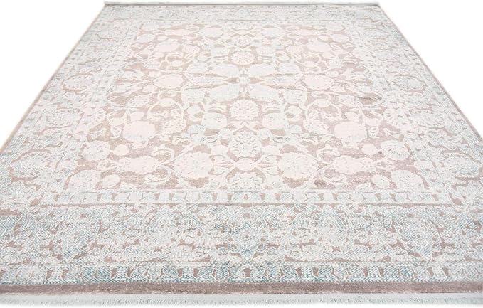Unique Loom Traditional Classic Intricate Design with Distressed Vintage Detail, Area Rug, Square 8' 0" x 8' 0", Blue/Gray