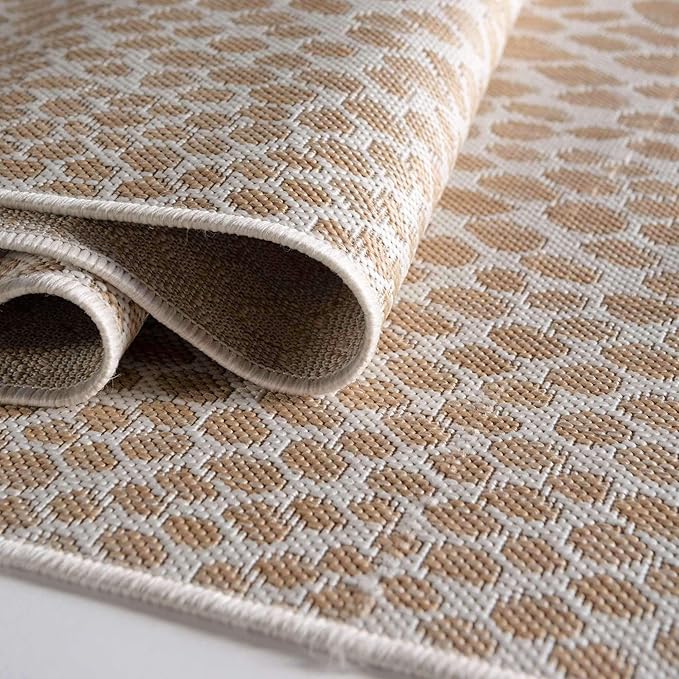 Unique Loom Outdoor Collection Area Rug - Cape Town (4' 1' x 6' 1' Rectangle, Dark Beige/ Ivory)