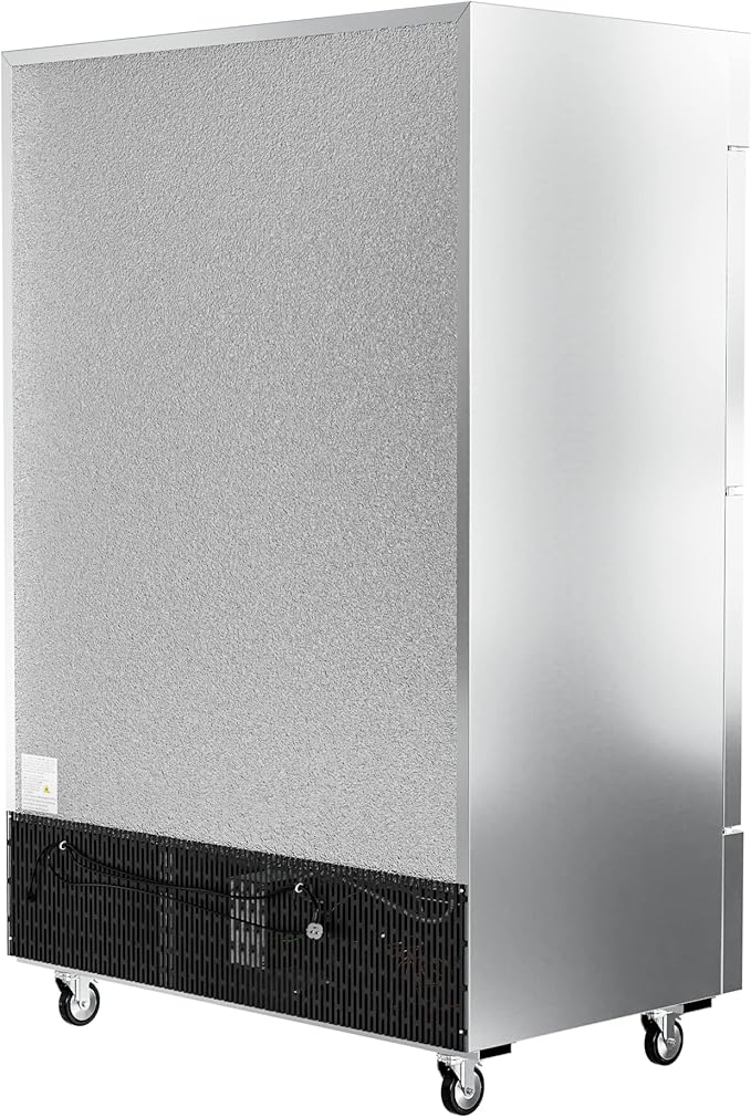 KoolMore RIF-2D-SSHD Commercial Stainless-Steel Reach-in Freezer with Half Door Access for Restaurant, Cafe, and Frozen Food Storage, Large 47 Cu. Ft. Capacity, Heavy Duty Kitchen Use, 4, Silver