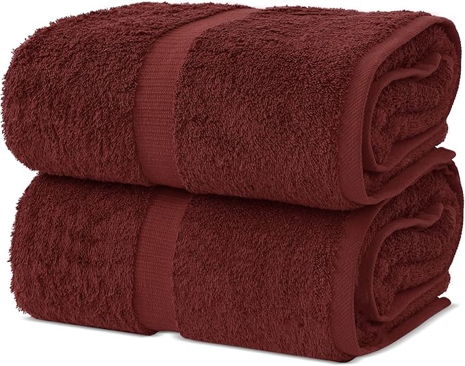 Chakir Turkish Linens, 100% Cotton Premium Quality Turkish Bath Sheets (35''x70'' Large Bath Sheet Towels - Cranberry)