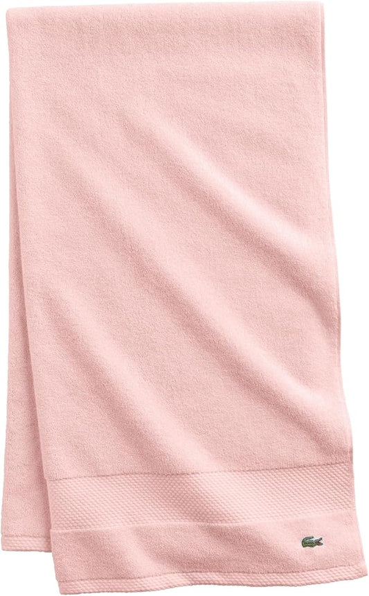 Lacoste Heritage 100% Supima Cotton Bath Sheet, Light Pink, 35" x 70" – Highly Absorbent & Quick Drying, Premium Super Soft Bath Towel, Bathroom Essential, Gift for All Occasions, Machine Washable