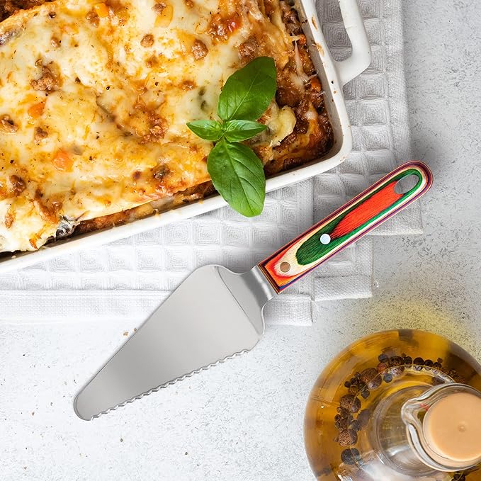 Totally Bamboo Baltique Marrakesh Collection Cake and Pie Server, Stainless Steel Wedding Cake Knife and Server with Comfortable Wooden Handle