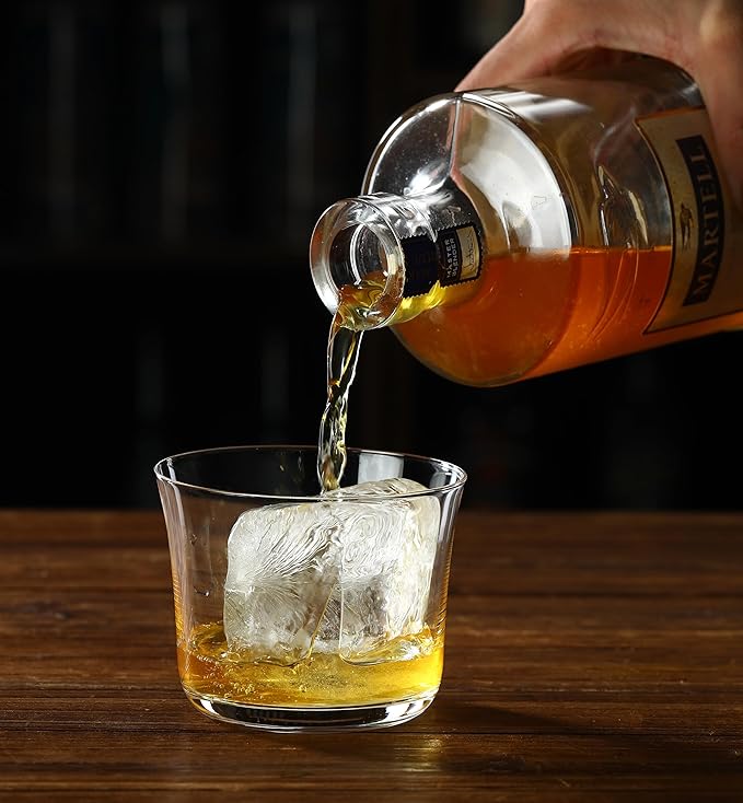 Set of 6 Drinking Glasses - 10oz Clear Cups for Cocktails, Iced Coffee, Tea, Soda, Whiskey and Beer