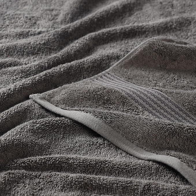 Superior Egyptian Cotton Bath Towel Set, Towels for Home Bathroom, Master, Guest Bath, Decor Essentials, Quick Dry, Absorbent, Large Body Towels, Spa, Hotel, Resort, Adult, Kids, Set of 4, Charcoal