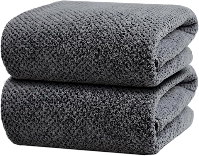 Oversized Bath Towels Extra Large 40x80 Inches Bath Sheets for Adults Super Soft Quick Dry Highly Absobent Microfiber Shower Towels (2 Piece, Charcoal)…