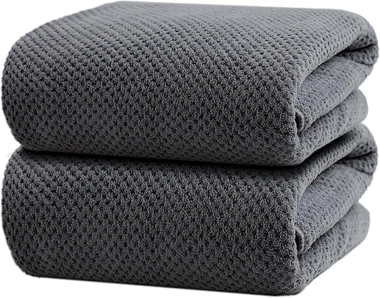 Oversized Bath Towels Extra Large 40x80 Inches Bath Sheets for Adults Super Soft Quick Dry Highly Absobent Microfiber Shower Towels (2 Piece, Charcoal)…