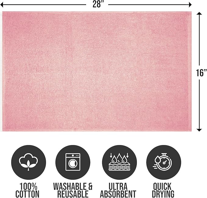 Softolle Salon Towels – Pack of 24 (16"x27") 100% Cotton Ring Spun – Ultra Soft, Highly Absorbent Hand Towels – Bulk for Spa, Gym & Salon (Pink, Salon Towels – Pack of 24 (16"x27"))