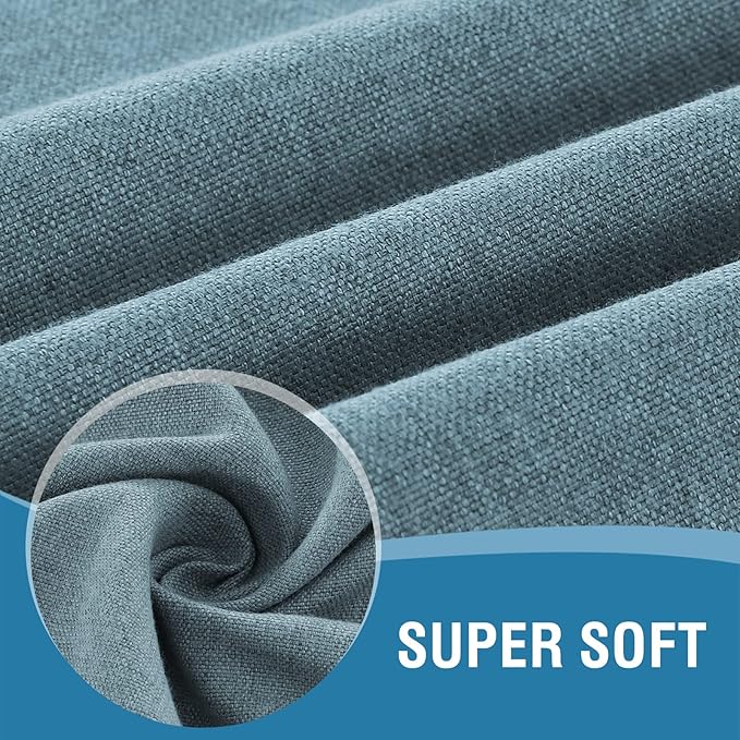 H.VERSAILTEX Linen Textured Tablecloth 60 x 102 Waterproof Decorative Table Cloth Spill-Proof Linen Look Cover for Party Table Extra Soft and Thick Fabric Wrinkle Free, Heather Stone Blue