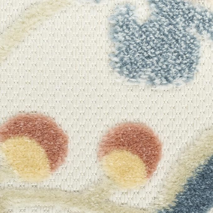 Nourison Home Aloha Grey Multicolor 9' x 12' Area Rug - Easy Clean, Non Shedding, Bed Room, Living Room, Dining Room, Kitchen (9' x 12')