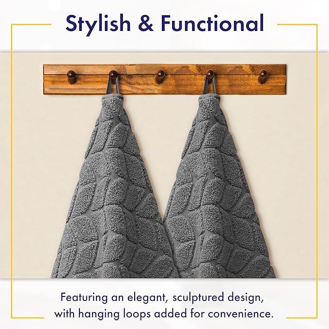 Ultra Soft & Stylish 700 GSM Luxury Bath Towels - 100% Zero-Twist, Long-Staple Cotton - Remarkably Absorbent & Quick Drying - 6 Piece Towel Set (Granite Grey)