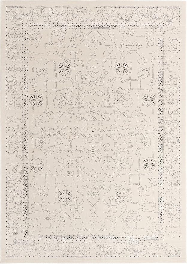 Unique Loom Isabella Collection Area Rug - Adjani (10'x 14' 1" Rectangle, White/ Blue)