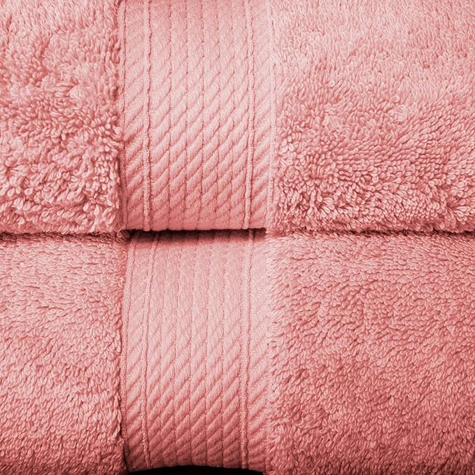 Superior Egyptian Cotton Pile 10 Piece Towel Set, Includes 2 Bath, 4 Hand, 4 Face Towels/Washcloths, Ultra Soft Luxury Towels, Thick Plush Essentials, Guest Bath, Spa, Hotel Bathroom, Tea Rose