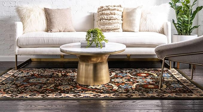 Unique Loom Espahan Collection Area Rug - Cape Cod (4' 1" x 6' 1" Rectangle, Green/ Black)