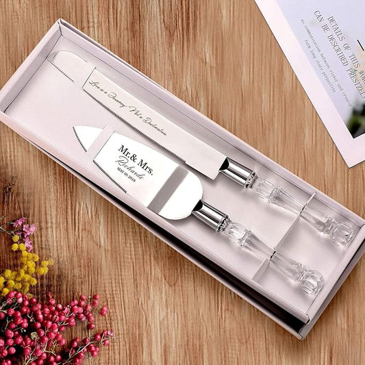 AW BRIDAL Personalized Wedding Cake Knife and Server Set Cake Cutting Set for Anniversary Wedding Engagements Bridal Shower Gifts for Couples//DK001CPP68//