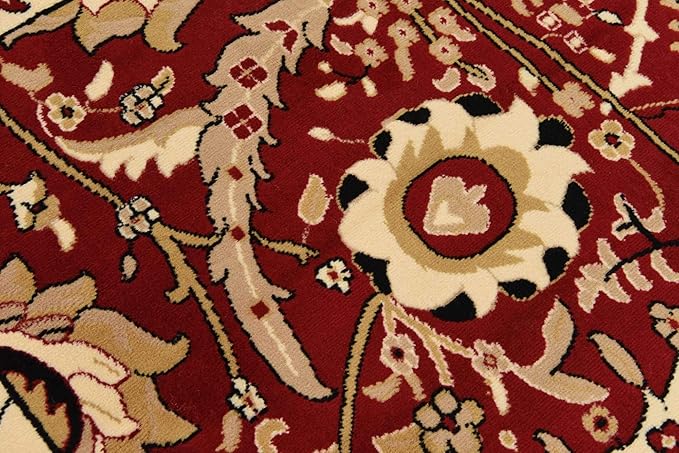 Unique Loom Espahan Collection Area Rug - Cape Cod (8'Square, Red/ Beige)