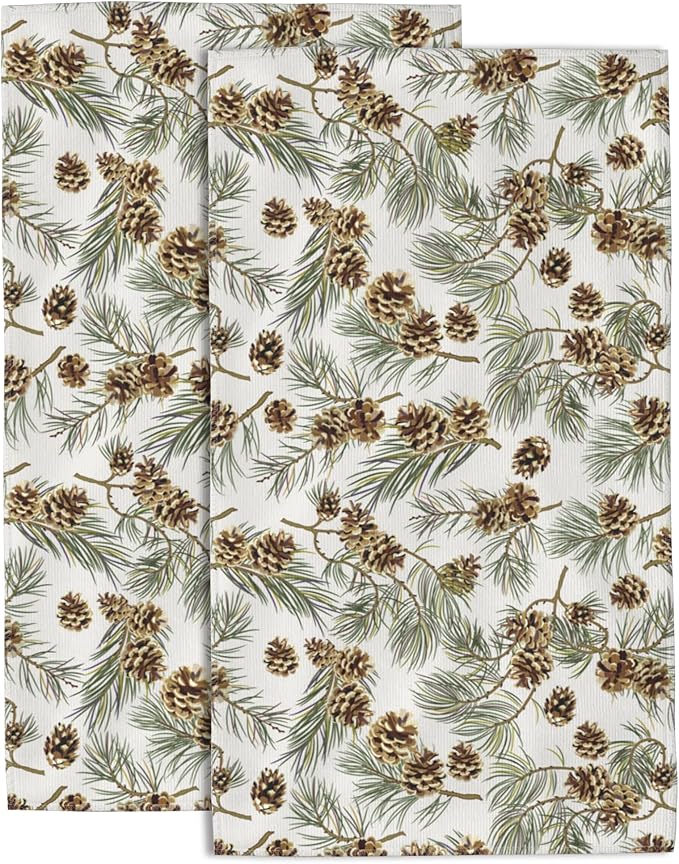 Pine Cones Hand Towel for Bathroom Set of 2 Hand Bath Towels Soft Absorbent Decorative Towels for Bathroom Kitchen Yoga Home Decor 14 x 28 in