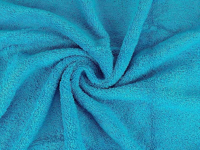 CASA COPENHAGEN Solitaire 6 Pieces Towel Set- Teal Blue, 600 GSM 2 Bath Towel 2 Hand Towel 2 Washcloth, Designed in Denmark Made of Soft Egyptian Cotton for Bathroom, Kitchen & Shower