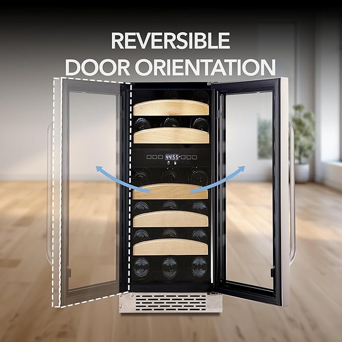 Whynter BWR-281DZ 28 Bottle Dual Temperature Zone Built-In Wine Refrigerator