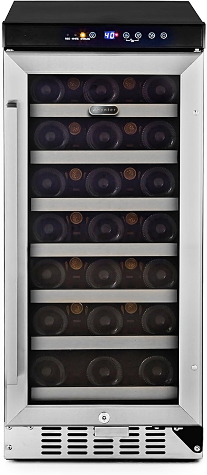 Whynter BWR-33SD 33 Bottle Built-In Wine Refrigerator, Multicolor