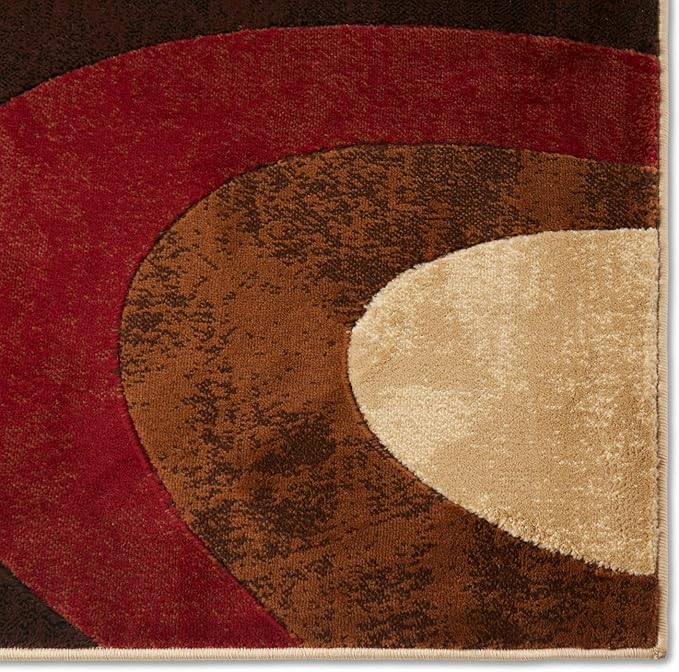 Home Dynamix Tribeca Slade Modern Area Rug, Abstract Brown/Red 5'2"x7'2"