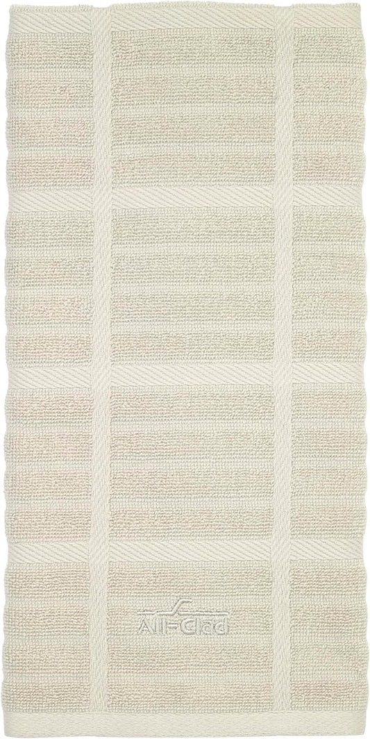 All-Clad Solid Kitchen Towel: Highly Absorbent, Super Soft Long Lasting - 100% Cotton, 17"x30" Tea Towel for Cleaning & Drying Dishes, Pans, Glassware, or Countertops, (1-Pack), Almond