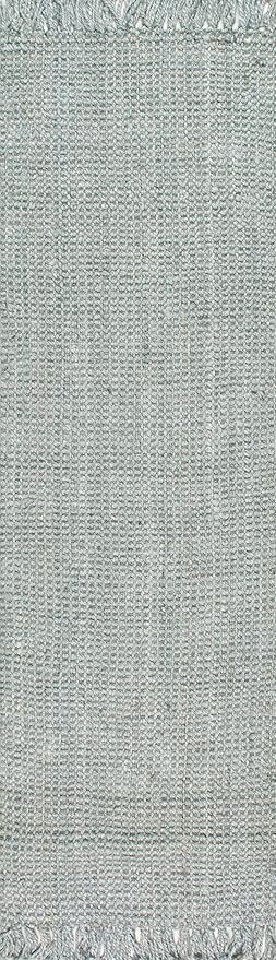 Nuloom Daniela Grey, 2'6" x 12', Handmade, Jute, Tassel, Soft and Textured, High Traffic, Stain Resistant, Easy Clean, Durable Runner for Bedroom, Living Room, Dining Space, Foyer, Entryway