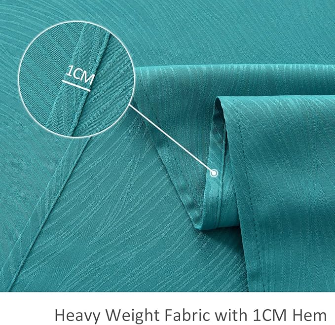 maxmill Jacquard Table Cloth Swirl Pattern Spillproof Wrinkle Resistant Water Proof Heavy Weight Soft Tablecloth for Kitchen Dinning Tabletop Outdoor Picnic Rectangle 52 x 70 Inch Teal