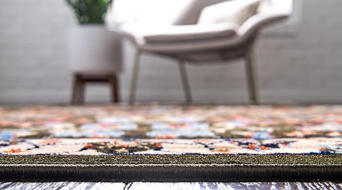 Unique Loom Espahan Collection Area Rug - Cape Cod (7' 10" Round, Green/ Black)