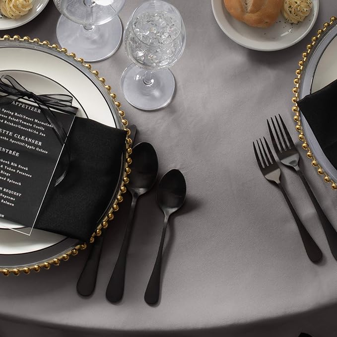 Gee Di Moda Rectangle Tablecloth - 60 x 102 Inch Charcoal Table Cloth for 6 Foot Rectangle Tables - Heavy Duty Washable Fabric - for Holiday Party, Dinner, Weddings, Baby Shower & Events