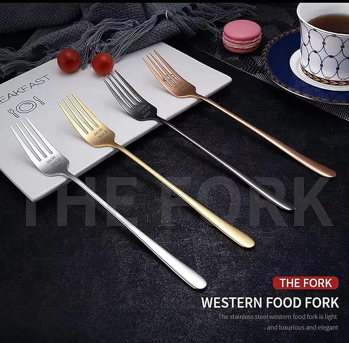 Love You More - Anniversary Birthday Gifts for Couple, Christmas Gifts, Personalized table forks, Pack of 1, black