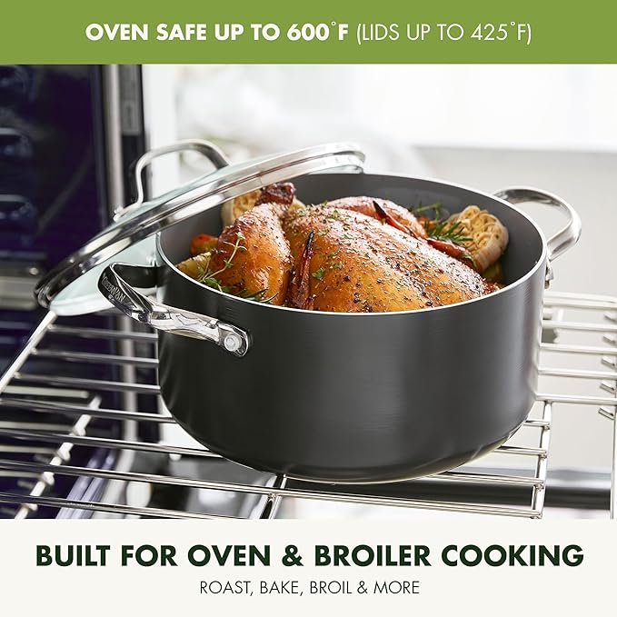 GreenPan Valencia Pro Ceramic Nonstick 11 Piece Cookware Set, Hard Anodized PFAS-Free Pots & Pans, Induction Ready, Compatible on All Cooktops, Dishwasher Safe, Oven Safe to 600F, Gray