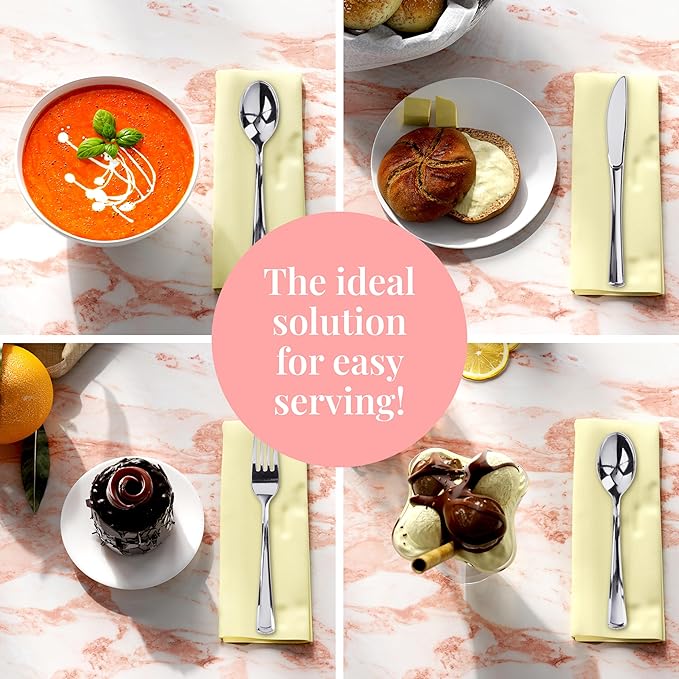 Prestee 600 Piece Plastic Silverware Set - 200 Silver Plastic Forks, Spoons and Knives - Heavy-Duty Utensils - Reusable and Disposable Cutlery Set for Weddings, Thanksgiving, and Christmas Parties