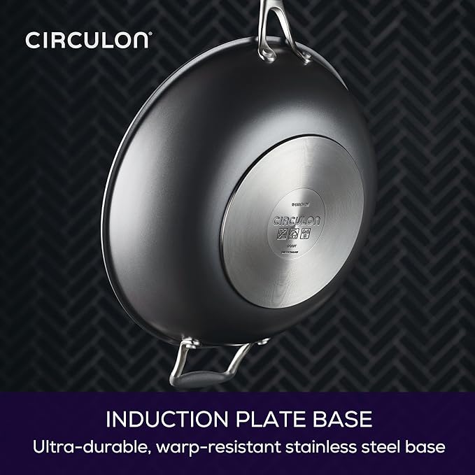 Circulon A1 Series with ScratchDefense Technology Nonstick Induction Stir Fry Pan, 13.25 Inch, Graphite