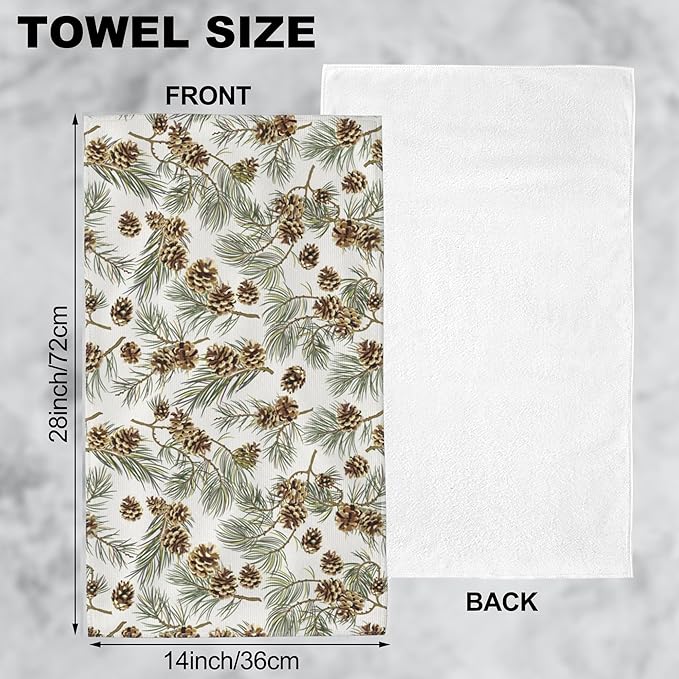 Pine Cones Hand Towel for Bathroom Set of 2 Hand Bath Towels Soft Absorbent Decorative Towels for Bathroom Kitchen Yoga Home Decor 14 x 28 in