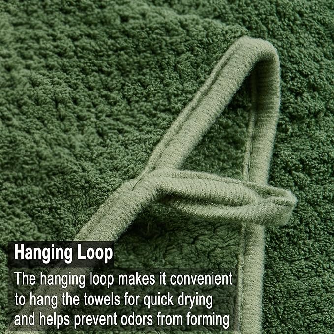 Large Bath Towels Set 30x60 Inches Super Soft Absorbent Quick Dry Luxury Microfiber Shower Towels for Bathroom-Olive Green,Pack of 3