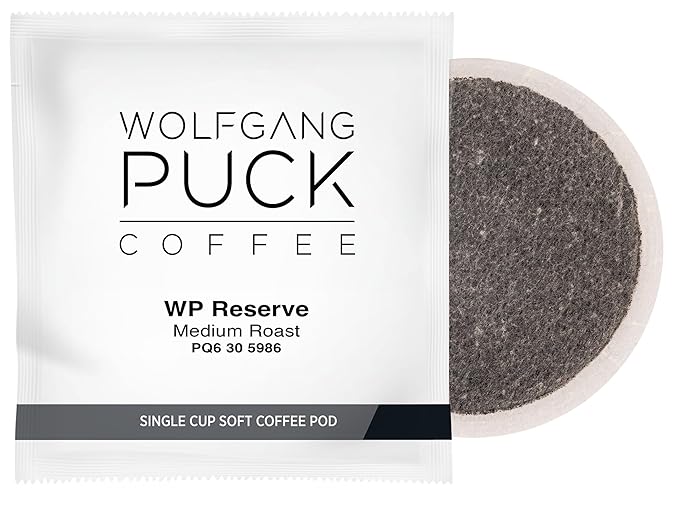 Wolfgang Puck Coffee, Chef's Reserve, Medium Roast, 9.5 Gram Soft Pods, 18-Count (Pack of 3)