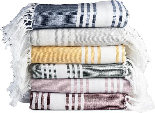 Salt Earth Golden Spice, Black Forest, Cabernet, Mauve Shadows, Titanium, Ensign Blue Towel