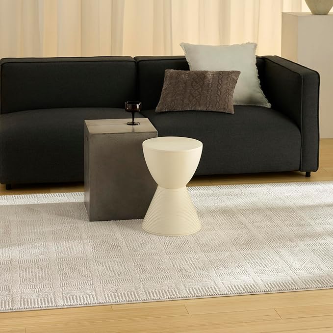 Nourison Home Nordic Ivory Beige 4' x 6' Area Rug - Easy Clean, Non Shedding, Bed Room, Living Room, Dining Room, Kitchen (4' x 6')