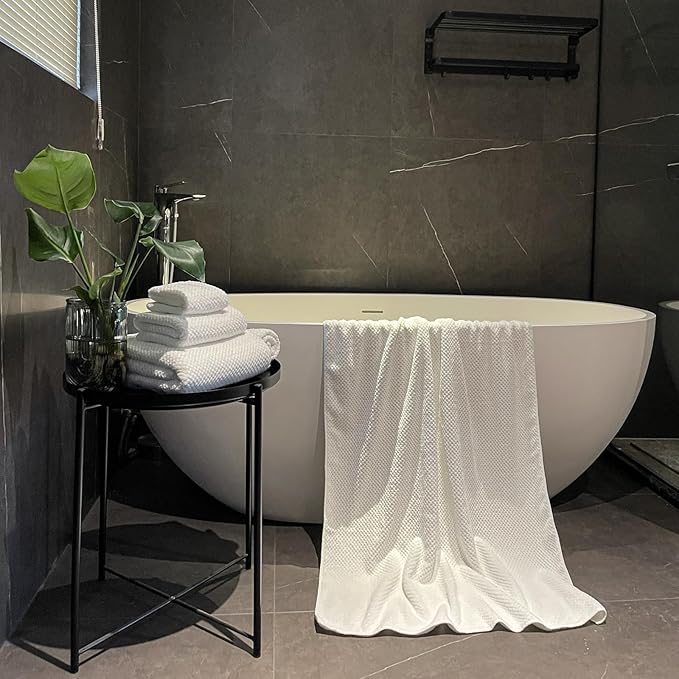 Oversized Bath Towels Extra Large 40x80 Inches Bath Sheets for Adults Super Soft Quick Dry Highly Absobent Microfiber Shower Towels (White,6 Piece)…