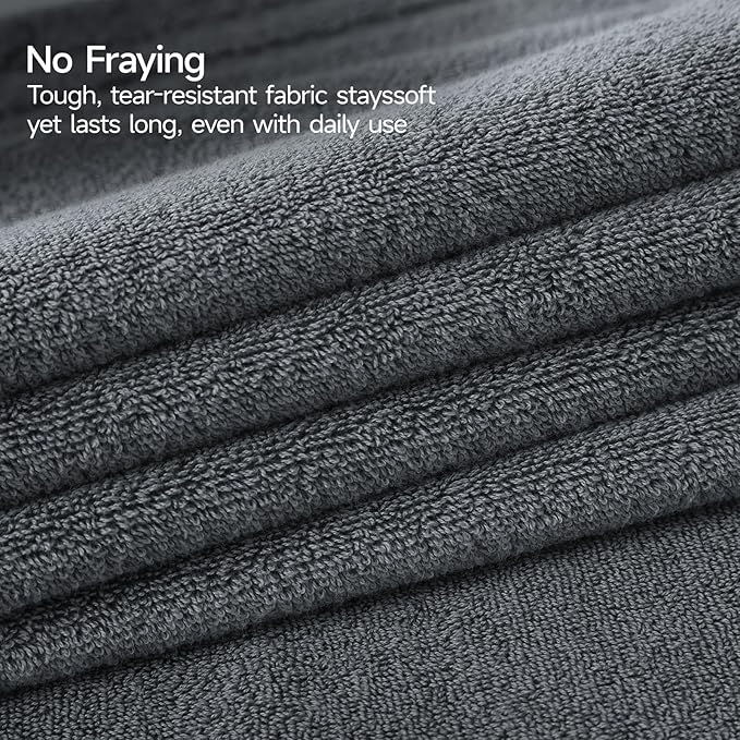 REDKISS Luxury Washcloths for Showering, 13x13 inch, 100% Cotton Premium Wash Cloths Set of 6, Super Soft and Highly Absorbent Face Towels for Bathroom, Spa, Gym and Hotel, Blue Gray