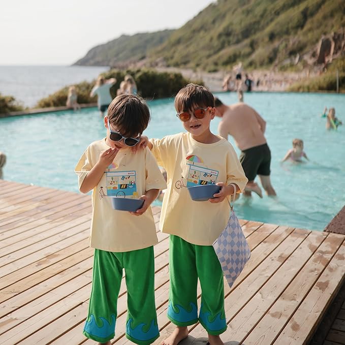 mushie Square Dinnerware Bowls for Kids | Made in Denmark, Set of 2 (Twilight Blue)