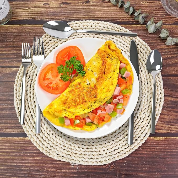 KINGSTONE Dinner Forks Set of 4, 8-Inch 18/10 Stainless Steel Forks Cutlery, Mirror Polished Table Forks for Home, Kitchen & Restaurant, Dishwasher Safe (Dinner Forks Set, 4-Piece)