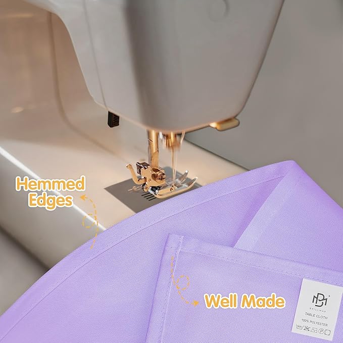 BRILLMAX 4 Pack Lavender Tablecloths for 8 Foot Rectangle Tables 90 x 156 Inch - 8ft Rectangular Bulk Linen Polyester Fabric Washable Cloth Cover for Wedding Reception Banquet Birthday Party